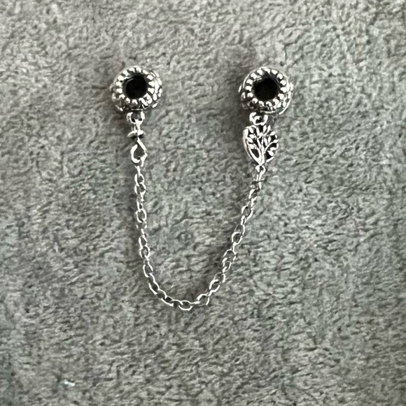 PANDORA Heart Family Tree Safety Chain Charm - Picture 2 of 4